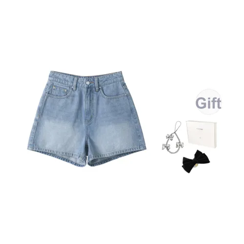 Fstudio Корейский стиль Маленький Универсальный HIGH RISE Джинсовые шорты Женские