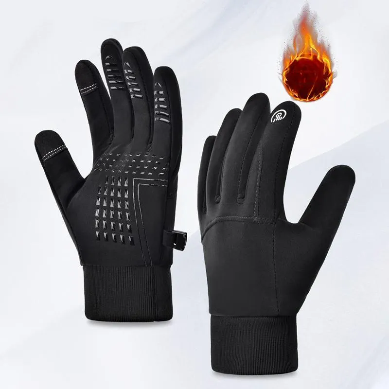 Aito Riding Equipment Glove Unisex Polyamide Silicone Short Plush M/L/XL Black-2