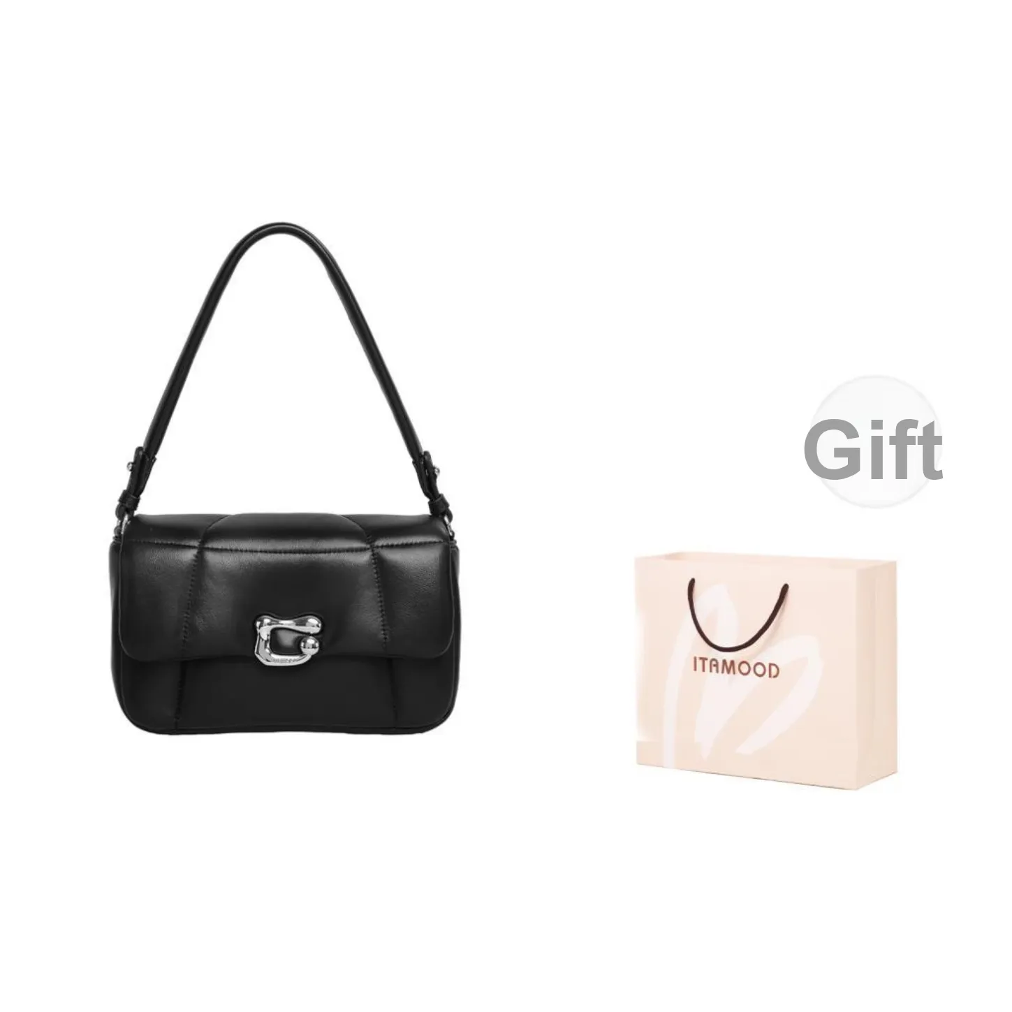 Miao Di Мягкий овчина Маленький квадратный Сумка с широкой лямкой Подмышечная Сумка на плечо Маленькая Женская Трюфельный черный