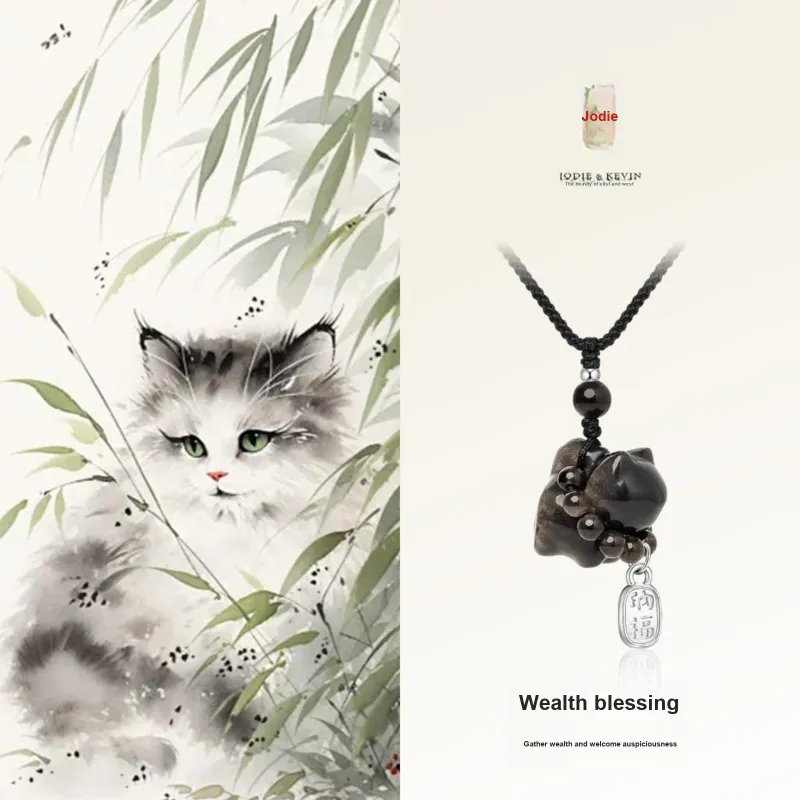 Jodie&Kevin Obsidian Jade Necklaces Unisex-4