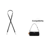 Black Adjustable 94-123cm Crossbody Shoulder Strap with White Buckle