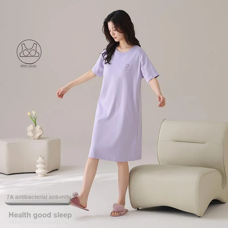 FENTENGCARE Nightgown Women's Violet-3