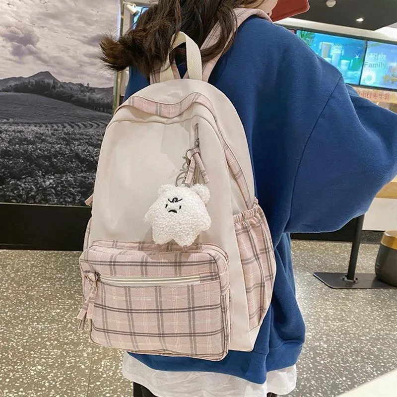 MARKANGARO Fabric Backpacks Large Size Women's Pink-5