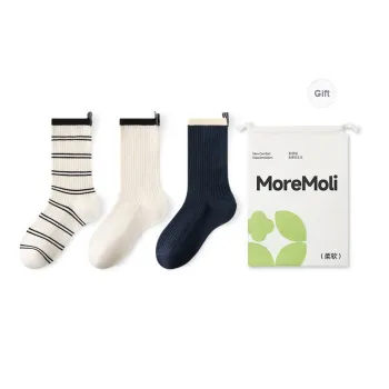 Moremoli Mid Calf Socks Women's Box Of 3 Pairs