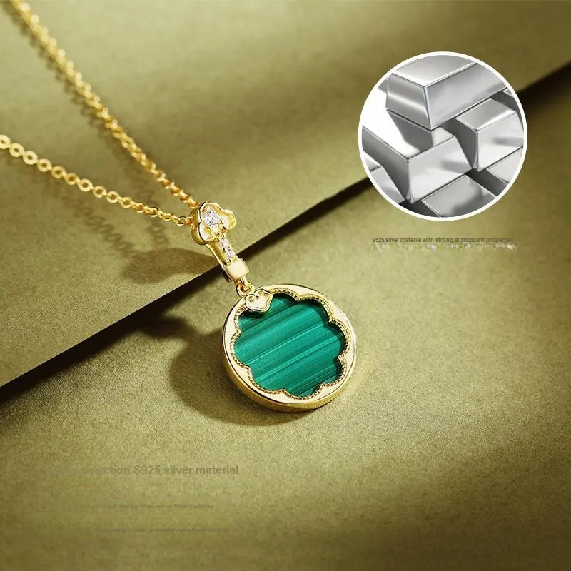 Long Fu Malachite Necklaces Women's-3