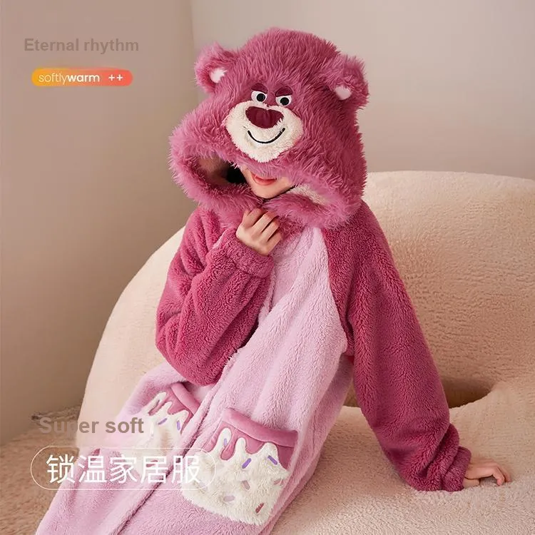 JINGYUN x Disney Pajama Robe Women's Pink Purple-1
