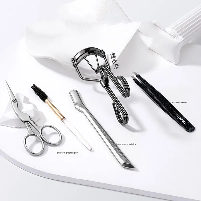 TWEEZERMAN Eyelash And Eyebrow Grooming Makeup Tool Matching Set Easy to Use Portable Five Piece Set-2