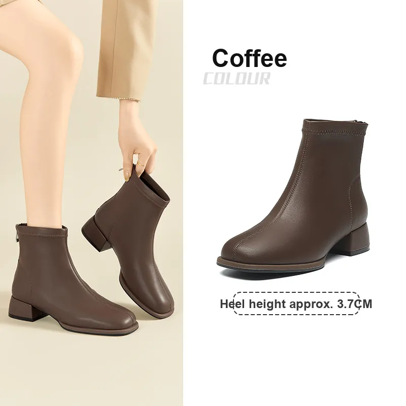 DUSTO Ankle Boots Women's Black/Coffee-6