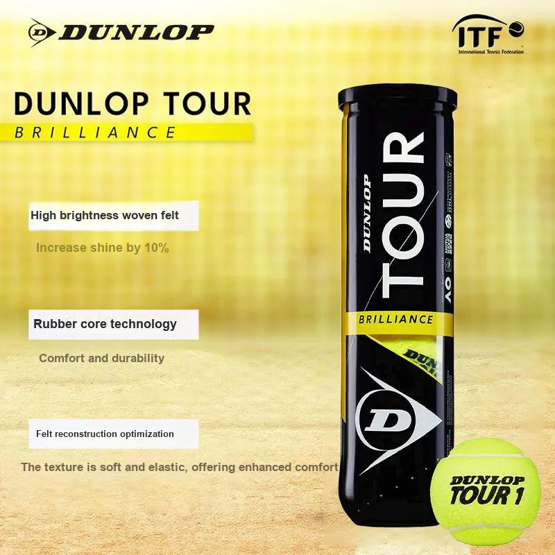DUNLOP TOUR BRILLIANCE Tennis Balls Wool, Polyester, Cotton Match Ball Competition Neon Green-1