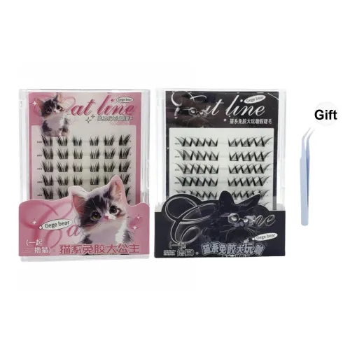 Gege Bear Cat Style Big Playful+Cat Style Big Princess Glue Free Eyelash Extensions Natural Lengthening Style