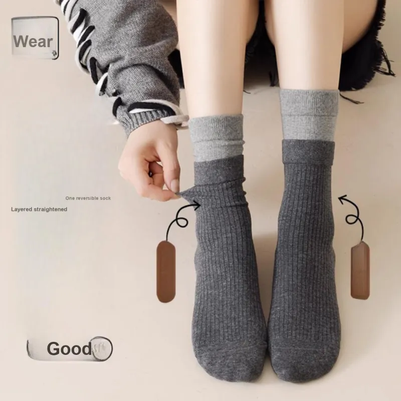 MADALLO Knee High Socks Women's 3 Pack Mixed Color-5