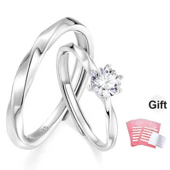 KADER 925 Sterling Silver Rings Unisex Silver White