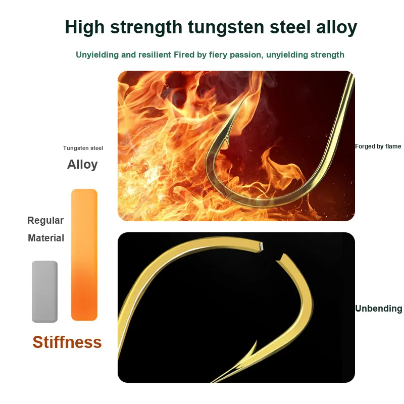 SIMAGO Fish Hook Tungsten Steel Alloy Barbed Hook