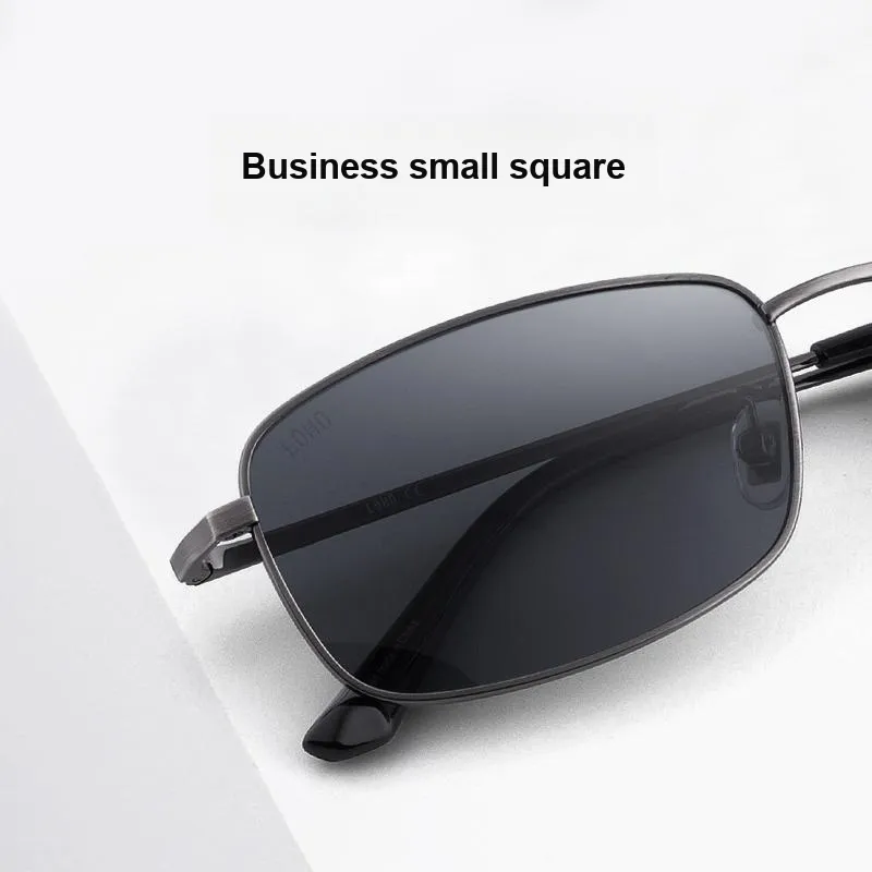 LOHO Alloy Rectangular Sunglasses Unisex Gunmetal-2