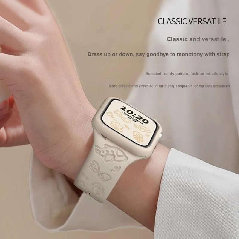Mr. Strap Watch Band Apple Compatibility Silicone Material-10