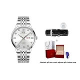 [Glow in The Dark]Natural White Dial Steel Band