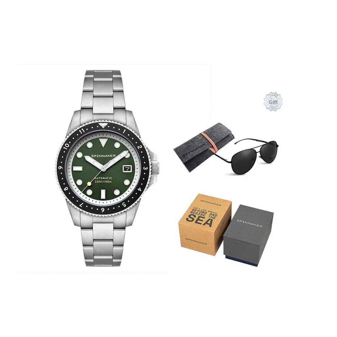 SPINNAKER CROFT Collection Мужские часы Автоматический механический механизм Зеленый циферблат Часы для мужчин