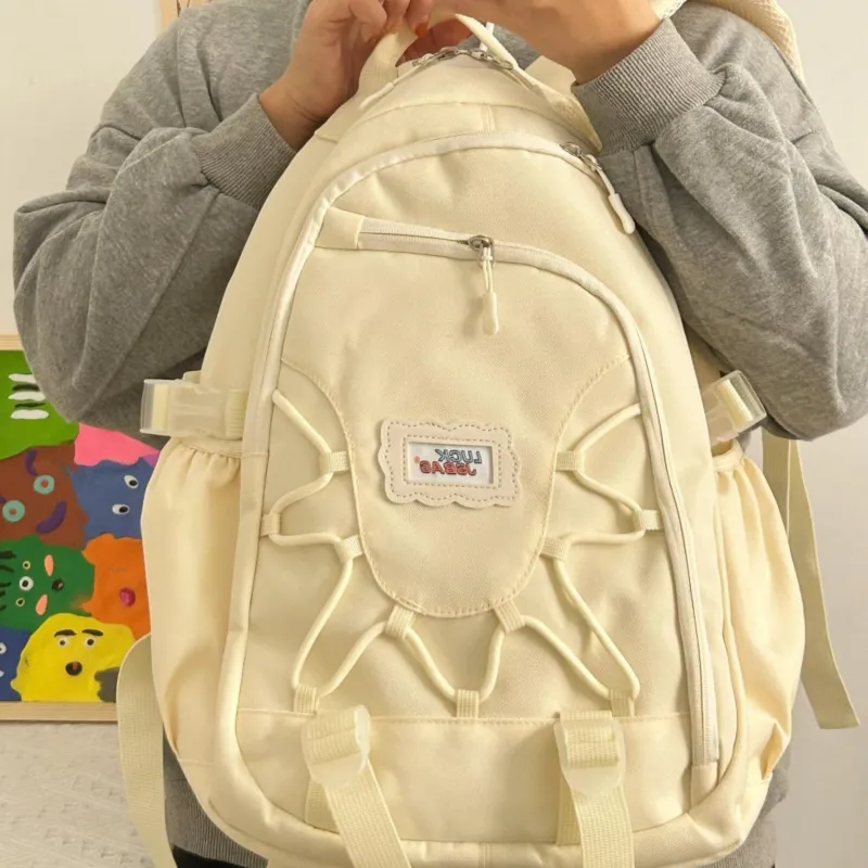 Worm's Home Nylon Backpack Regular Women's White/Red/Blue/Pink-6