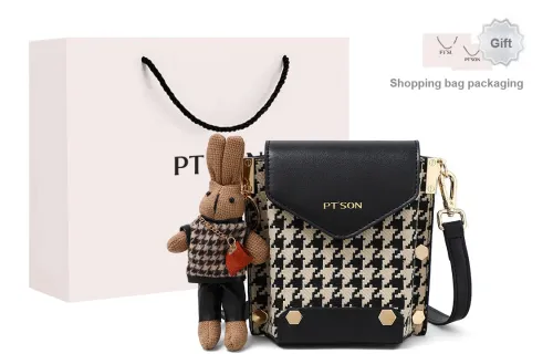 PT'SON Crossbody Bags Houndstooth Black