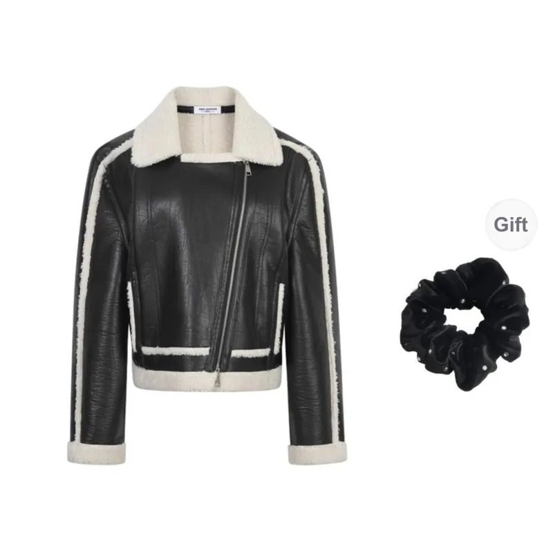 Three Quarters Cropped Coat Women's Black-0