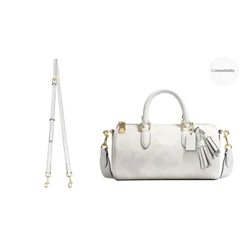 Luxury Care Artisan Workshop Microfiber Leather Pen Tube Bag With Shoulder Strap Women's White/Black