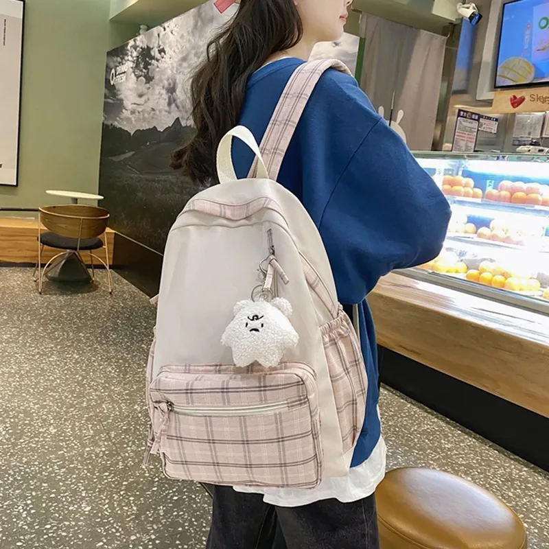 MARKANGARO Fabric Backpacks Large Size Women's Pink-3