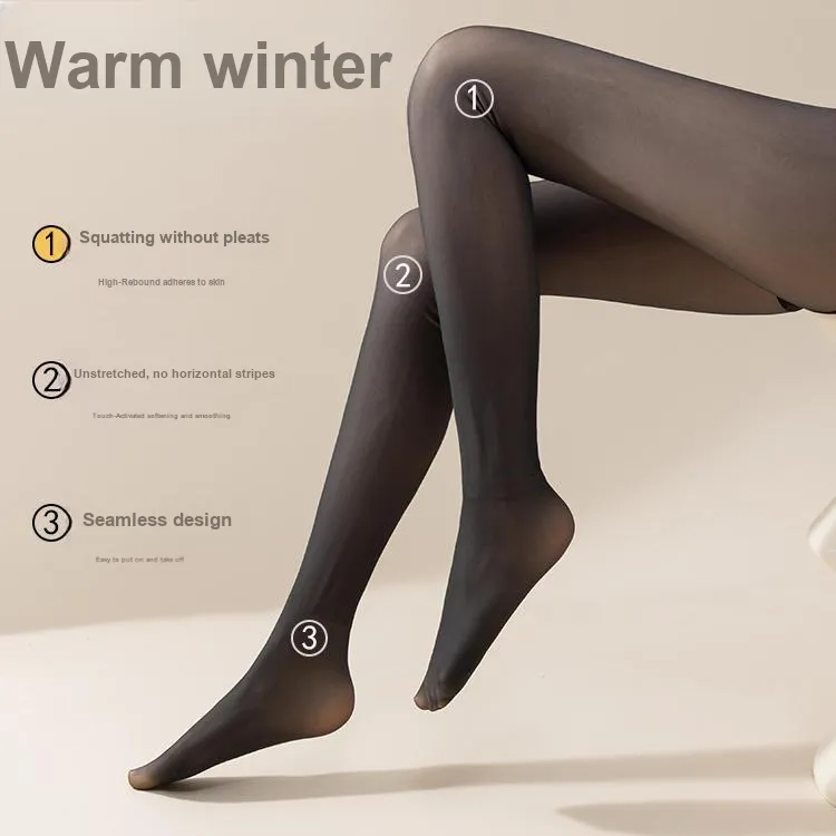 MIIOW Pantyhose Women's 1 Pack Black Transparent Skin-2