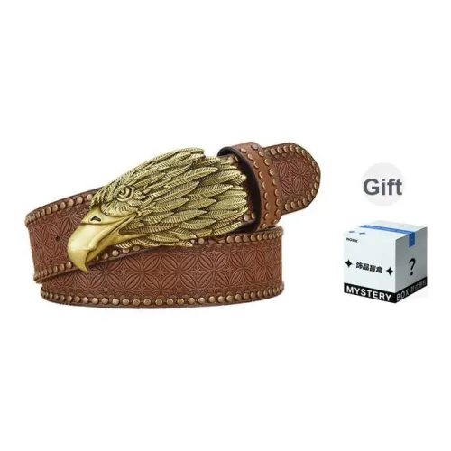 NOMK Позиционирование стиля EAGLE Голова Индивидуальный Stud с Dad Ремень Коровья кожа Ремни Мужской Ширина 3,3 см