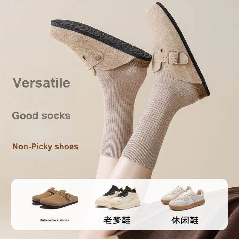 JIAZINI Mid Calf Socks Women's 4 Pack-46