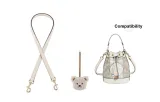 (Compatibility Dempsey) Ecru 1.1cm Width Litchi Grain Gold-Tone Lock 65cm+Beige Bear