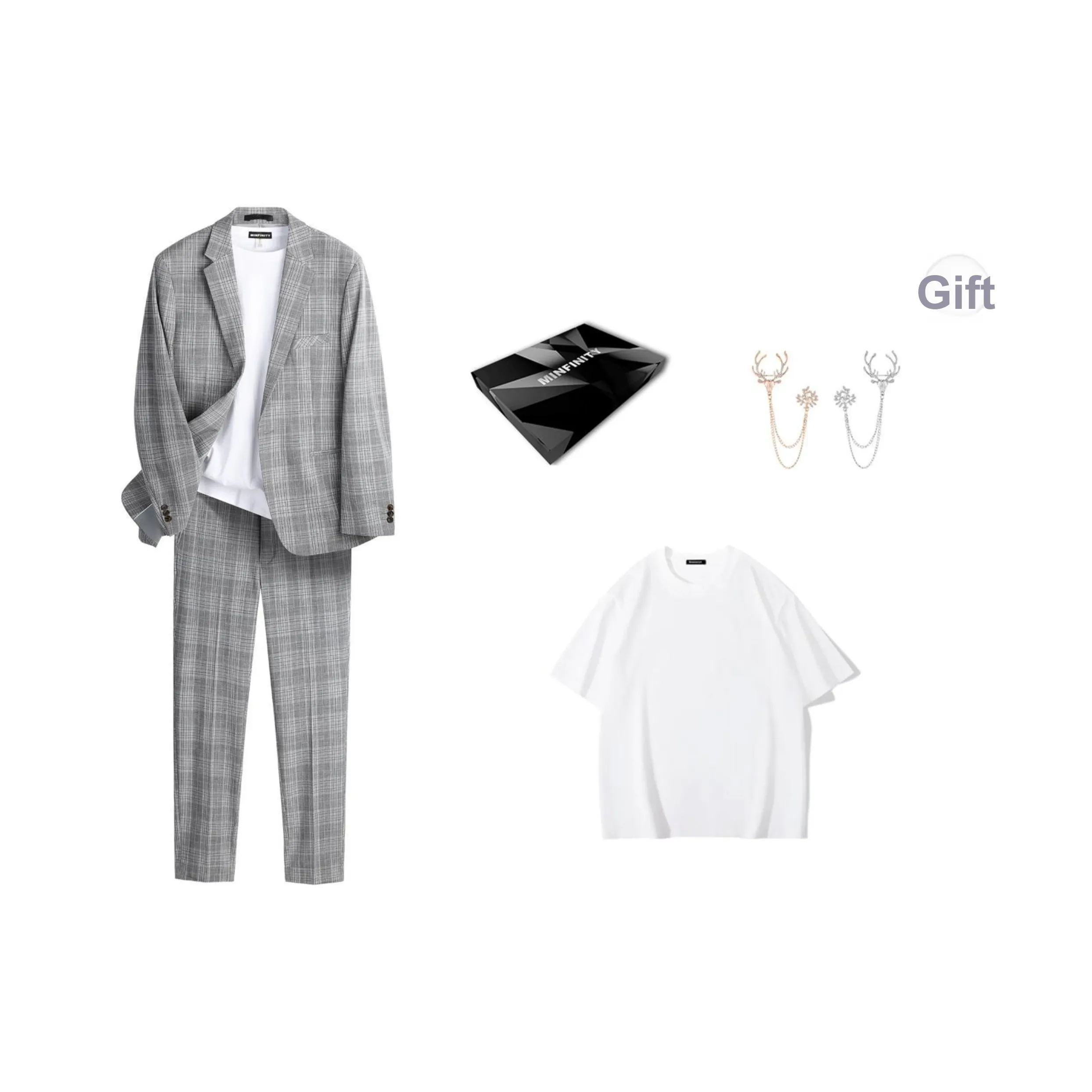 Minfinity Костюм Одежда Sets Унисекс Серый