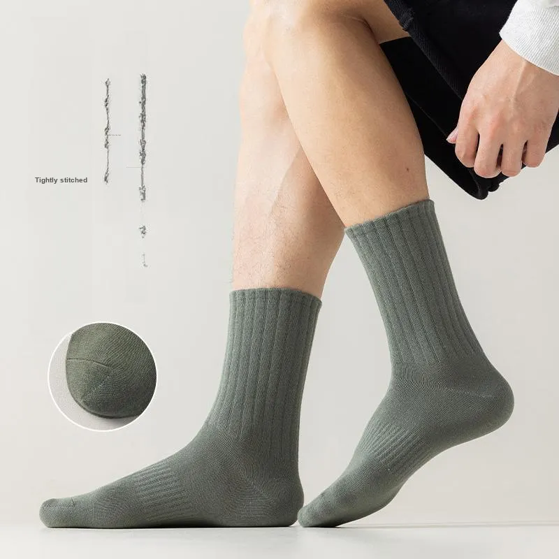 Cotton Gene Mid Calf Socks Men's 5 Pack-11