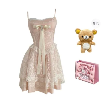 FLIM Slip Dresses Women's Pink Bear Box