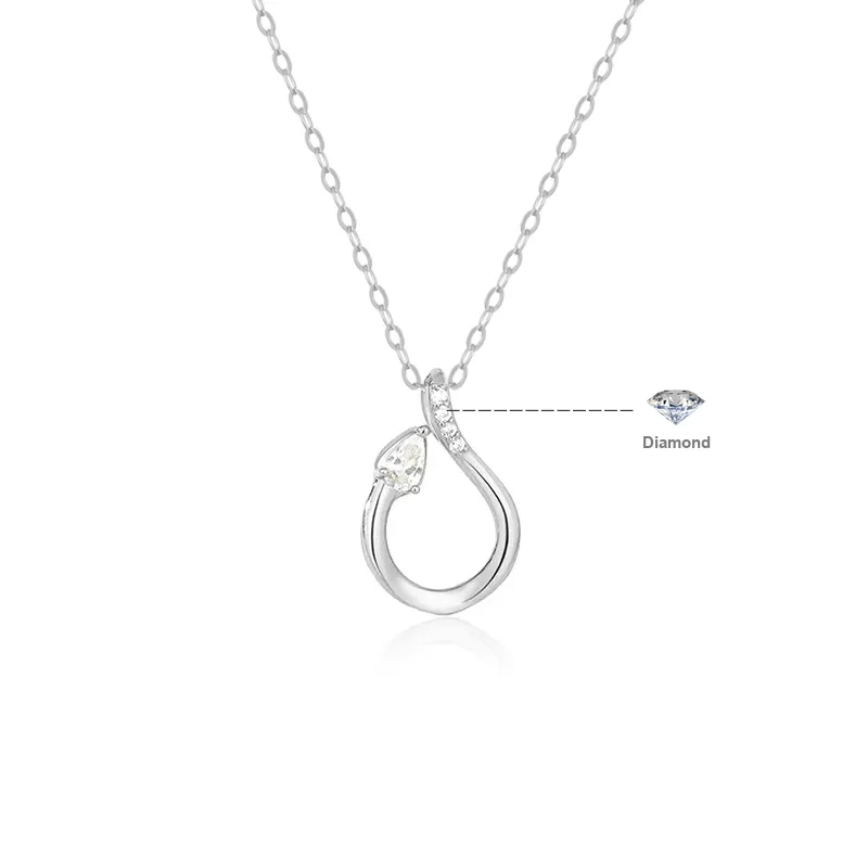 FR S925 Silver Diamond Necklaces Women's-1