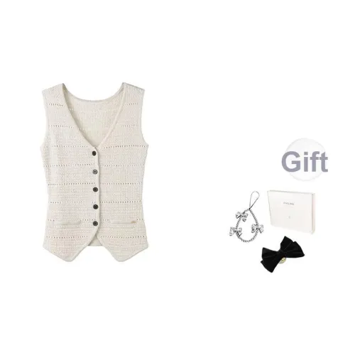 Fstudio Корейский стиль Маленький Модный V-образный вырез Без рукавов Жилет Майка Женская