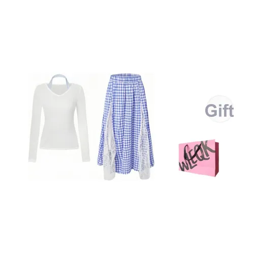 WLEQK Майка + COVER UP + Юбка Женские Комплекты с Юбкой