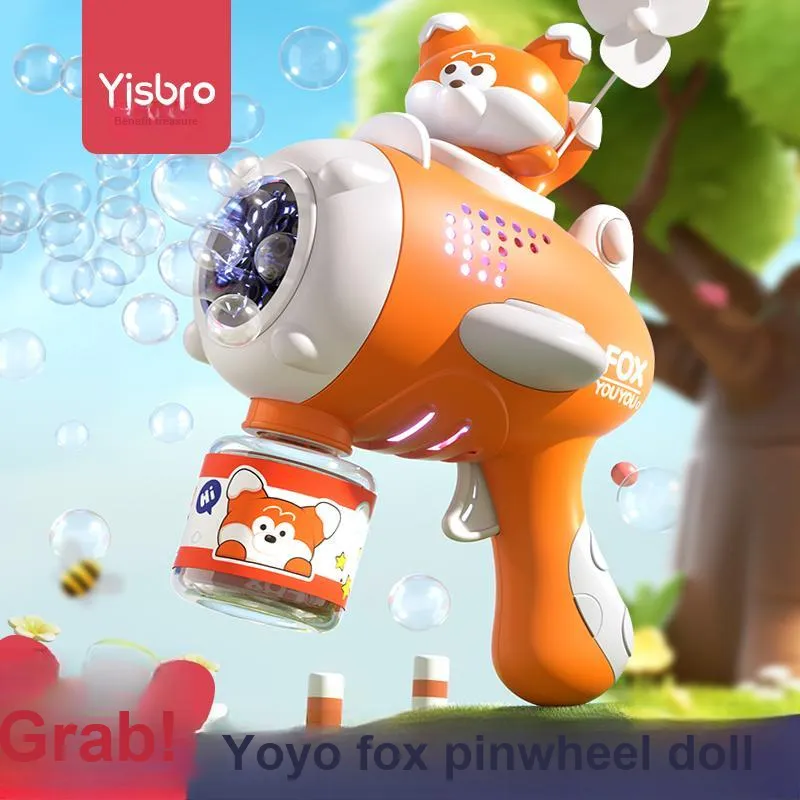 YISBRO Pop Up Fox Blows Bubble Machine Handheld Bubble Machines-4