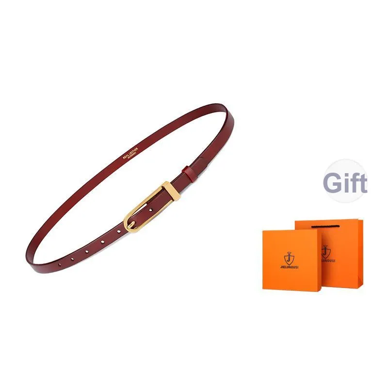 Jaylen Oos Slim Waist Korean Style Advanced Elegance Elegant Top Grain Cow Leather Leather Belts Women's