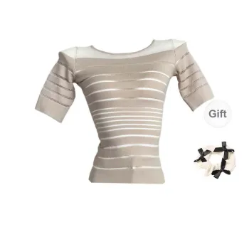 TURN UP Tank Top Women's Nude Apricot+Bowknot Hair Tie Comes With