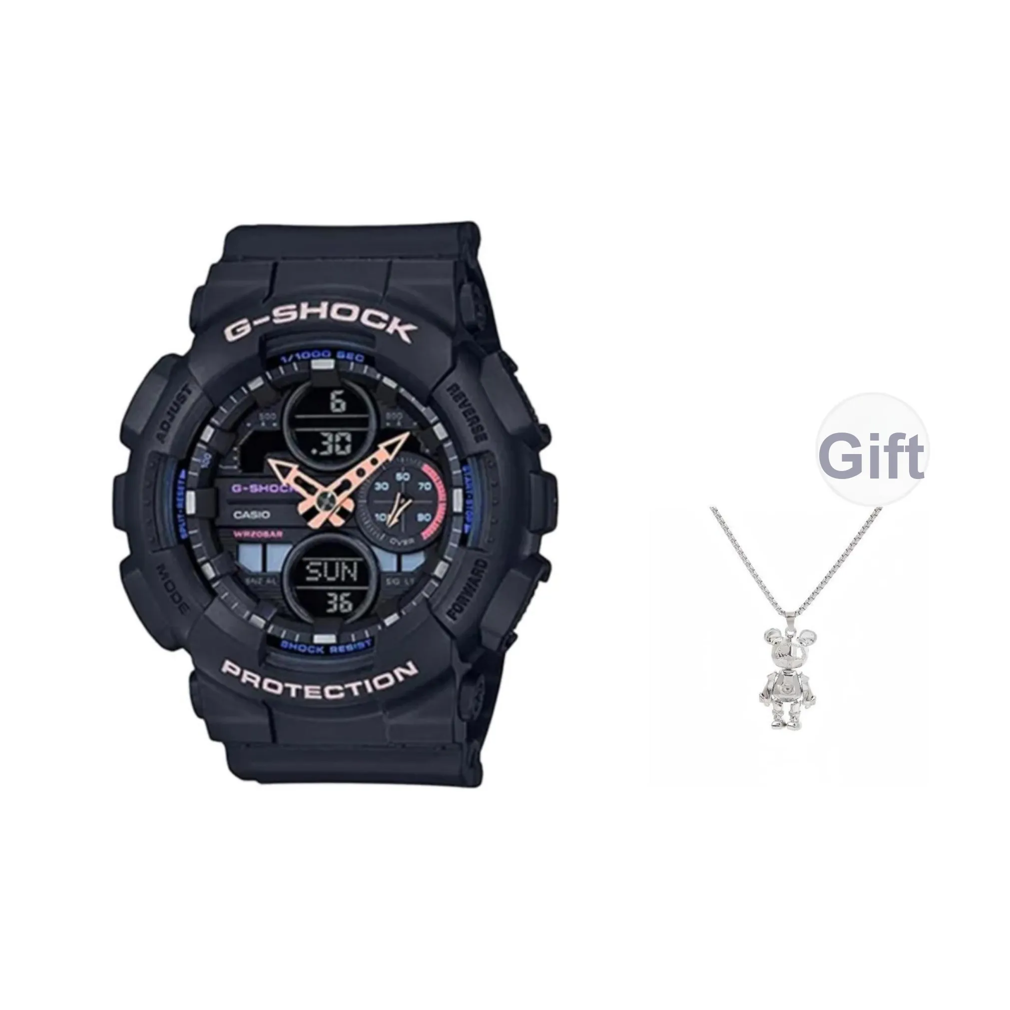 Г Shock Кварцевый Механизм Часы Унисекс Черный Циферблат