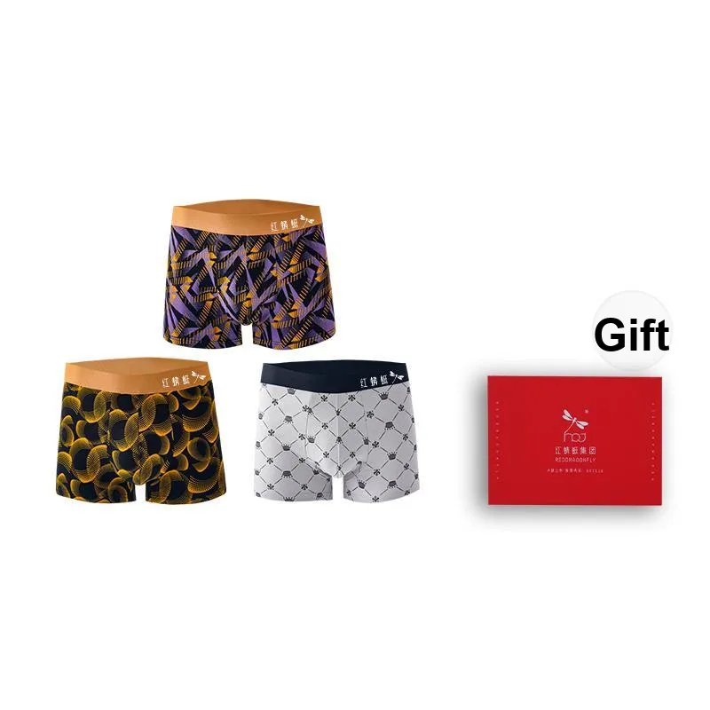 RED DRAGONFLY Cotton Panties Men's 3 Pack Gift Box Set