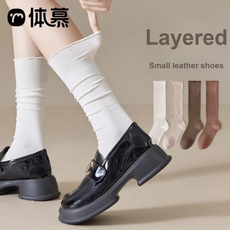 Temooues Knee High Socks Women's Combo Set-9