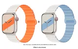 Apple Silicone Strap-Starlight Orange* White Blue