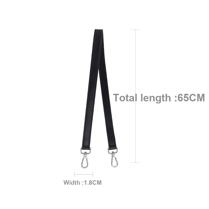 Cow Leather Bag Shoulder Strap Women's Black-4