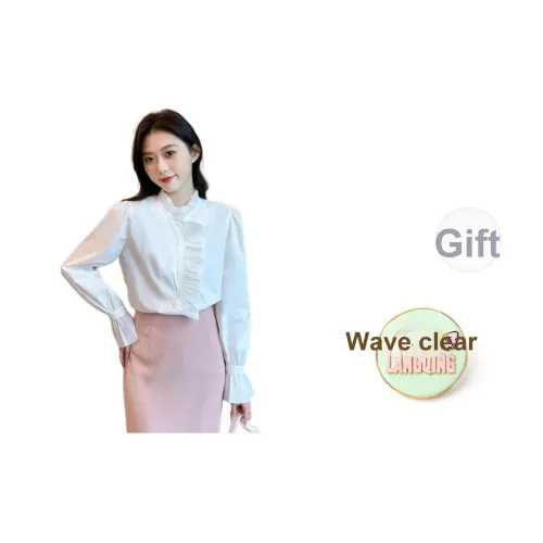 LANGQING Белый Giveaway Бренд Наклеенный Женские Рубашки