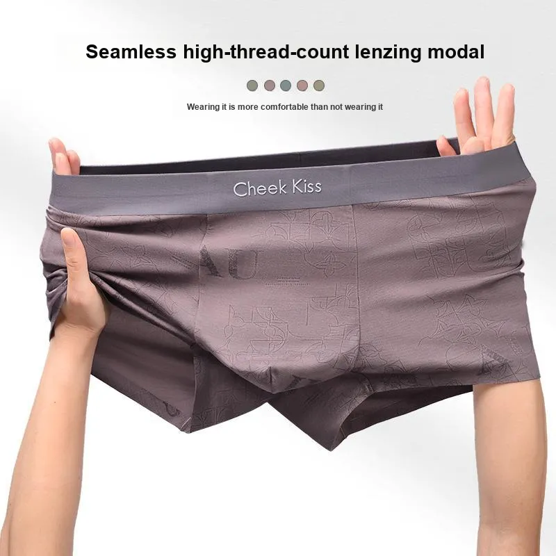Cheekkiss Underpants Men's New Arrival Breathable Antibacterial Seamless Men's Boxer Shorts 3 Pack-4