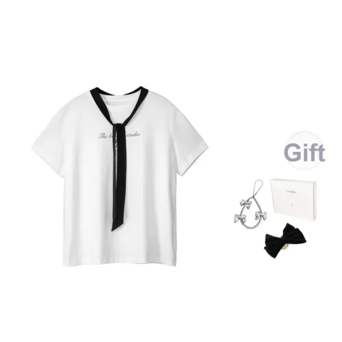 Fstudio Summer Korean Style Lazy Preppy Style Outfit 100% Cotton Print Short Sleeved T Shirt Women's