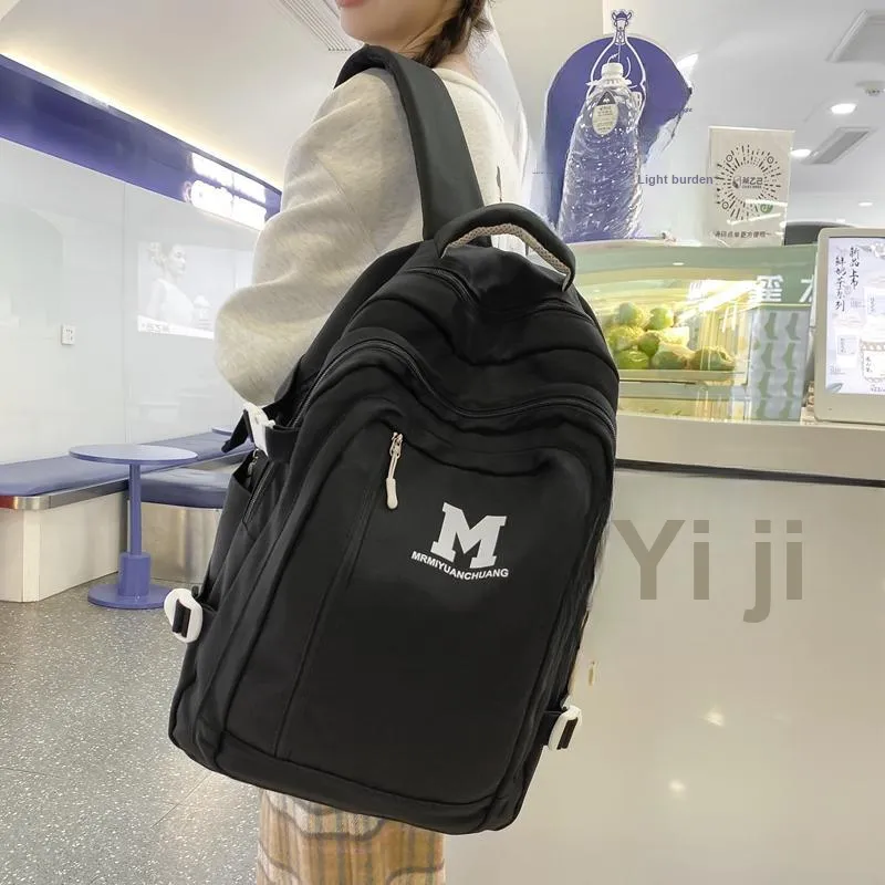 Travel Nylon Backpack Women's Black/Pink/White/Yellow/Light Green-23