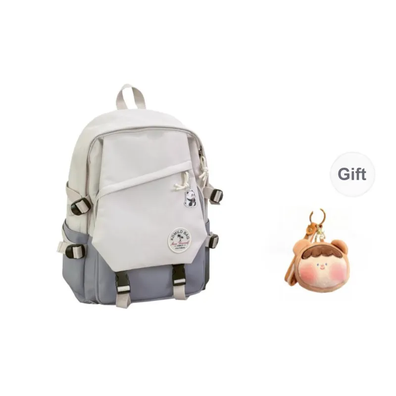 URBAN FOREST Nylon Fabric Backpack Unisex Red/Light Blue/Blue/Dark Blue-6