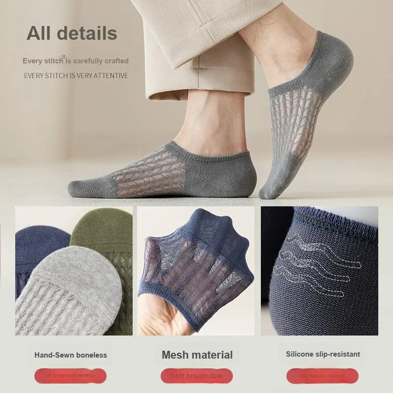 XIA.WA.ZHI.XIU No Show Socks Men's Shopping Bag 5 Pack-22